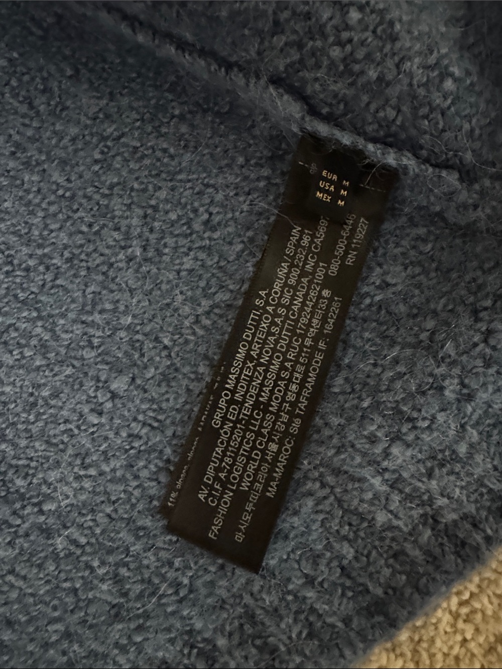 Massimo Dutti Blue Knit Button-Front Kids Cardigan - Picture 3 of 6